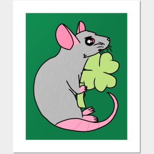 Lucky Clover Rat (Full Color Version 1) Posters and Art